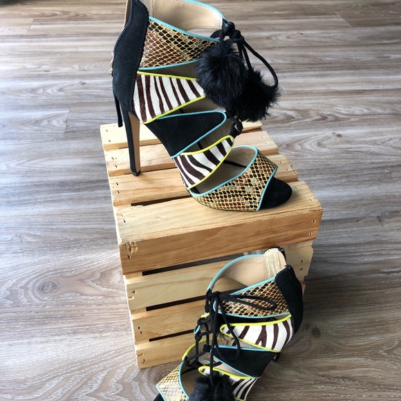 River Island Mixed Patterned Heels - Picture 2 of 5